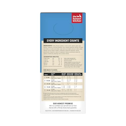 Image of The Honest Kitchen Human Grade Wholemade Dehydrated Dog Food, Grain Free Dog Food, Turkey, 7 lb (makes 28lbs)