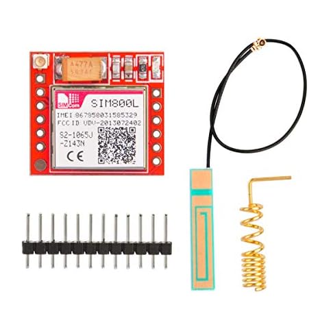 Gowoops SIM800L GPRS GSM Breakout Module Quad-band 850/900/1800/1900MHz SIM Card Slot Onboard with Antenna 3.7~4.2V Cover