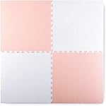Ricokids Play Mat Puzzle Mat Play Mat Floor Puzzle Eva 4 Mats Various Colours (White/Pink)