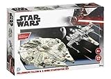 Starwars 3D Collector Paper Model Kit|Dual Pack Set|Collectible|Gift|Novelty (Millennium Falcon & X...