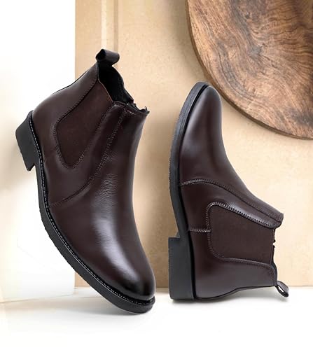 Image of ARAMISH Men's Genuine Leather Chelsea Boots