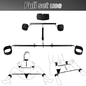 Sevenup Spreizstange-Bondage-Sexspielzeug mit Halskragen, Handgelenk- und Knöchelfessel-Sets, BDSM-Bondage-Set, verstellbares Handschellen-Kragen für erwachsene Paare – Bild 3
