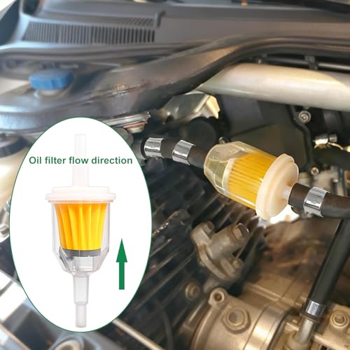 Image of 1 /4 Inch (6MM) ID Fuel Line Hose Kit: 2m /6ft Hose, 2 x 5 /16 inch Inline Filters with Magnet, 10 x Adjustable Mini Clamps (7 /16 inch-1 /2 inch) for conveying gasoline, E-85, diesel, and bio-diesel