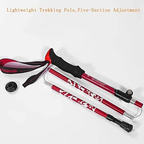 New Folding Ultralight Walking Sticksection Climbing Walking Hiking Adjustable Aluminum Alloy Trekking Poles Easy to Carry.