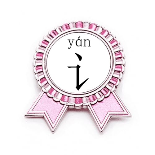 Broche rose personnage chinois Yan le cadeau idéal en métal M