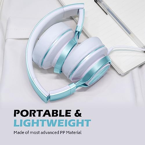 Ailihen C8-LIMEGREEN Headphones Wired, On-Ear Headphones With Microphone And Volume Control, Corded 3.5Mm Headset For Boys Girl School Smartphones Chromebook Laptop Computer Tablets Airplane Travel thumb #5