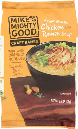 ★Mike's Mighty Good Organic Fried Garlic Chicken Ramen, 6 pouches