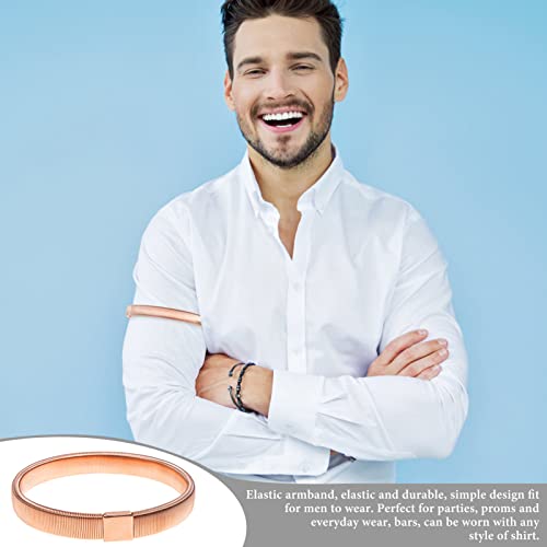 Lurrose Pulseira masculina de liga superior do braço, pulseira da amizade, braçadeira de ouro rosa