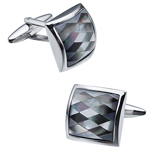 HAWSON Precious Mother of Pearl Cufflinks for Man Shirt Wedding Cuff Button