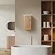 Relaxdays Badezimmerschrank, Hängeschrank mit Einlegeboden, HxBxT: 60x34,5x21 cm, Wandschrank, Bambus & MDF, Natur/weiß