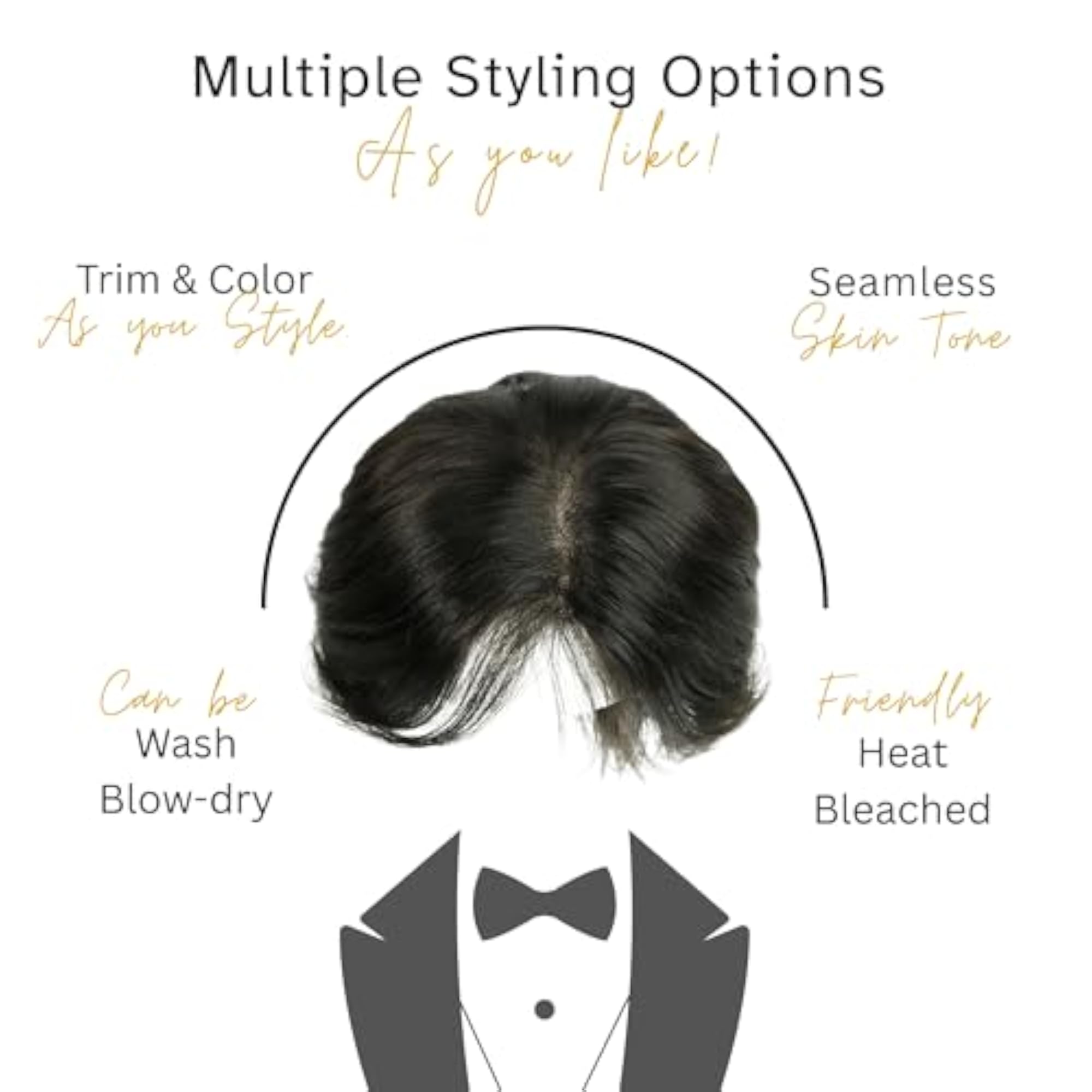 Silk Mirage Patch for Men, Double Layer System Wig