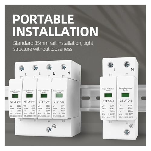 Protector de sobretensiones 2P AC 385V pararrayos fotovoltaico de 30KA a 60KA 6
