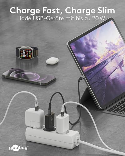 goobay USB-C PD GaN snellader Slim (20 W) zwart voor reizigers - Samsung, USB-C voeding, oplaadkabel, snellaadkabel - compatibel met smartphones en tablets - 75727 - Afbeelding 5