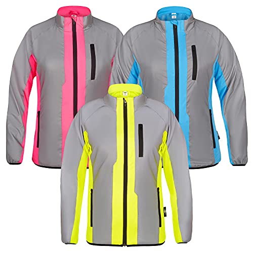 BTR Ladies Hi Vis Reflective Cycling & Running Jacket For Women. High Visibility (Hi Viz) & VERY Reflective Outdoor Sports Jacket. Pink. Size 8 - Image 5