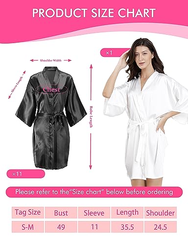 Image of EPLAZA 7Pcs Bride Bridesmaid Robe Set women satin robe Wedding Bridal Party