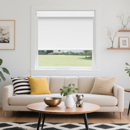 Grandekor No Drill Blackout Roller Shades, Cordless Free-Stop Shades for Windows, UV Protection & Thermal Insulated, Easy Install Pull Down Blinds for Bedroom, White,65" W x 72" H by Grandekor - Image 7