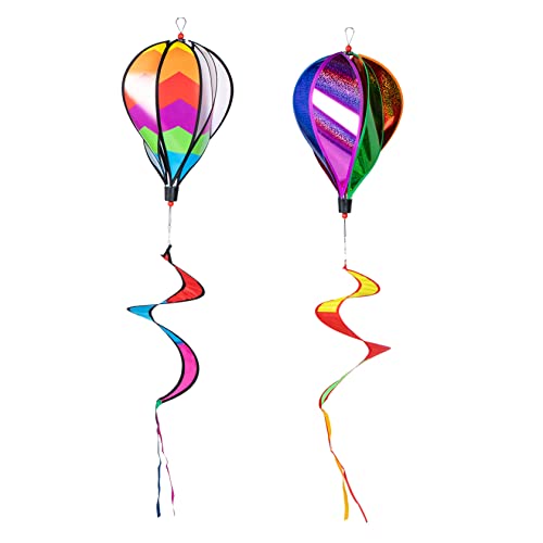 BESPORTBLE 2 Piezas De Bolas De Decoración De Jardín Piscina Globos Inflables para Exteriores Inflador De Molinos De Viento Kit De Modelado De Globos De Aire Molino De Viento Solar con
