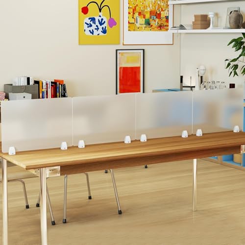 tonchean 4-Piece Desk Dividers Office Privacy Partitions, Privacy Desk Panel Protective,Table Divider with Clamps for Offices, Schools,Call Centers Workstation- 23.6“L x 15.8”W by tonchean - Image 7