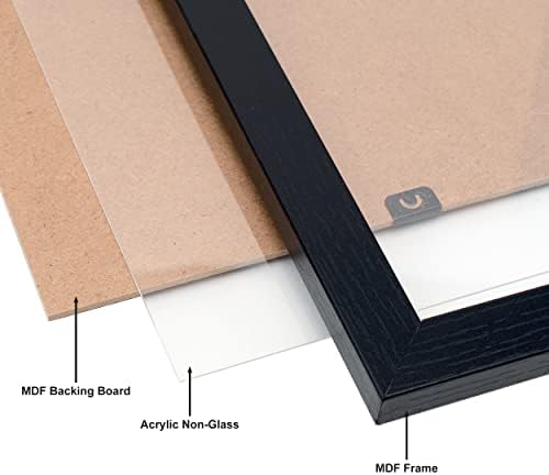 Hampton Frames OXFORD A3 (30x42cm) Black Picture Poster Photo Frame Plexi (Non-Glass) OXF3042NG-2 Pack
