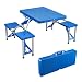 Wiltec Camping Sitzgruppe mit 4 Sitzplätzen klappbare Sitzgruppe Kunststoff Campingtisch klappbar Aluminiumstangen Campingmöbel Set Campingtisch mit Stühlen faltbar