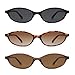 HERJOUR Retro Oval Cat Eye Sunglasses for Women Y2k Trendy Narrow Sunnies Designer Sun Glasses AR82253