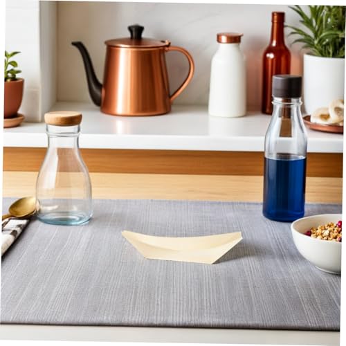 Platos desechables de madera para sushi, 100 unidades miniatura 6