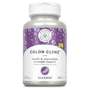 Natural Balance Colon Clenz | Herbal Colon Cleanse, Detox Cleanse, and Digestive Health Supplement – Gentle and Dependable Overnight Formula – 60-Day Guarantee (120 Servings, 120 VegCaps)