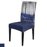 Fall Thanksgiving Chair Covers Autumn Maple Forest Dining Chair Slipcovers Blue Seat Protector Stret