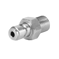 Vista 1 de Adaptador de enchufe de desconexión rápida de 0.315 in 1/8 NPT rosca macho acero inoxidable PCP Paintball accesorios de carga de aire