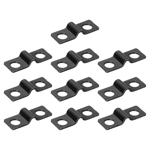 QUARKZMAN 100Pcs Collier en U, 1/8 Pouce(3mm) Collier à Tube en U à 2 Troux Support Lourd pour Conduits Câbles Fil, Noir