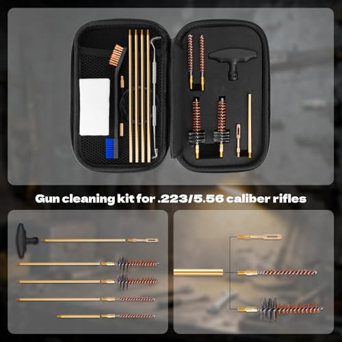 BOOSTEADY Pro .223/5.56 Kit de Nettoyage pour Fusil avec Brosses à Chambre à Alésage, kit de Pick de Nettoyage, Tige de Nettoyage en Laiton dans Un Étui – Image 5