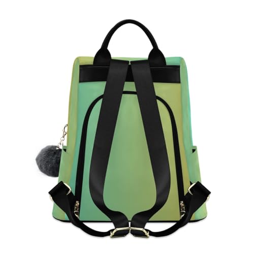 Sac à dos femme dégradé jaune turquoise à fermeture éclair robuste - 2