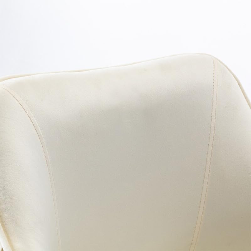 Image of Velvet Office Chair for Home & Office | 360 Swivel Ergonomic Study Armchair | 1-Seater Revolving Computer Desk Chair | Sofa Chair for Adults & Students | White 17 inch Inche Height