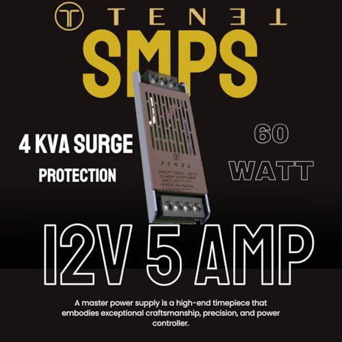 Image of TENET SMPS 12V 60W 5A Power Supply - IP-54 Ideal for LED Signage, Strip Lights, Decorative Lighting, CCTV Surveillance, Industrial Automation, and More