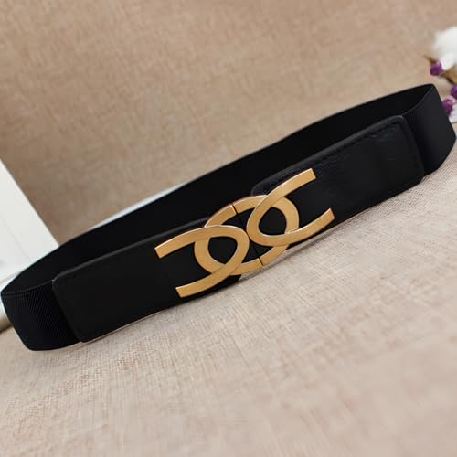 Women's Stretchy Belt Wide Waist Cinch Belt 50s 2.8cm Wide Elastic Belts2