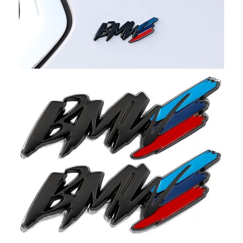 Erivis 2 Pack Car Sport Stickers, Metal 3D Badges Sticker for BMW Emblem Logo Decals for BMW X3 X5 X7 X1 X6 X2 X4 3 5 7 8 2 6 4 1 M Series iX Z4 XM Car Decoration Accessories (Black)
