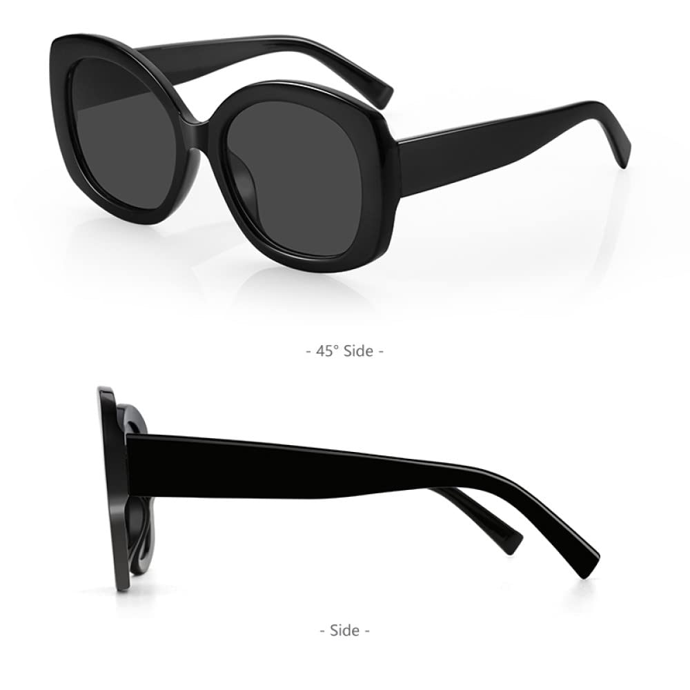 Damen-Sonnenbrille mit UV400-Schutz, ultraleichte, übergroße Sonnenbrille zum Fahren, Retro-Sonnenbrille