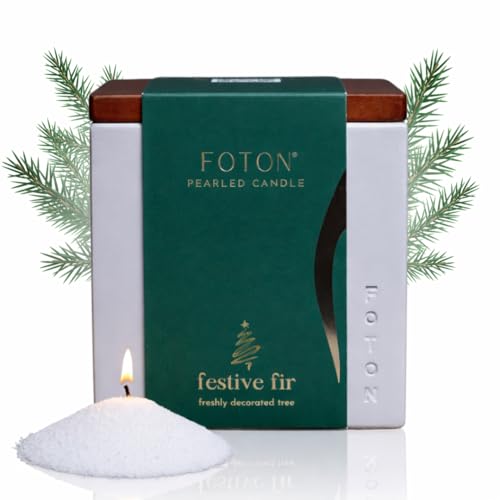 Foton Jar Candles 16Oz Pearled Candle Sand Wax Festive Fir Scented