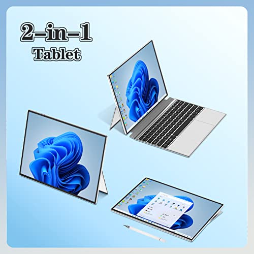 2 In 1 Laptop Computer, Intel J4125 Processor Windows 11 Touchscreen 12.3" Hd Display With Detachable Keyboard 12Gb Ram, 1T Ssd Storage, Type-C, Tf Card, Use For Business, Study And Entertainment #TOP1