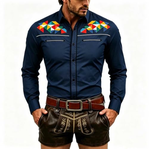 Chemise western robuste imprimé cowboy avec empiècement et poches homme