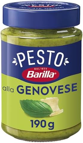 Frente de embalagem do molho de pesto Barilla