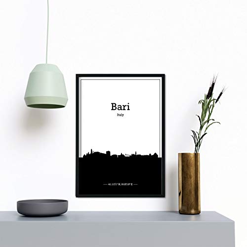 Nacnic Poster Mappa di Bari - Italia. Fogli