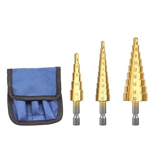 CEEYSEE 3 Stücke Hex Shank Stufenbohrer Set HSS...