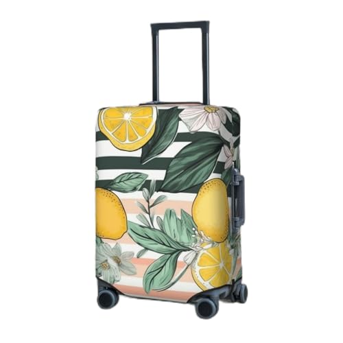 Housse de bagage élastique de voyage KHiry XL protection valise anti-rayures feuilles citron