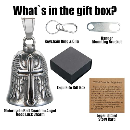 Image of Motorcycle Bell Guardian Angel Gremlin Lucky Charm Gift For Riders