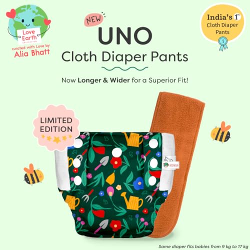 Image of SuperBottoms UNO Pull-up Pant Style Diaper | Cloth Diaper for Babies | Reusable, No Tapes, Easy to Wear, Designed for Active Little Ones | 3M - 3Y | Pack of 1