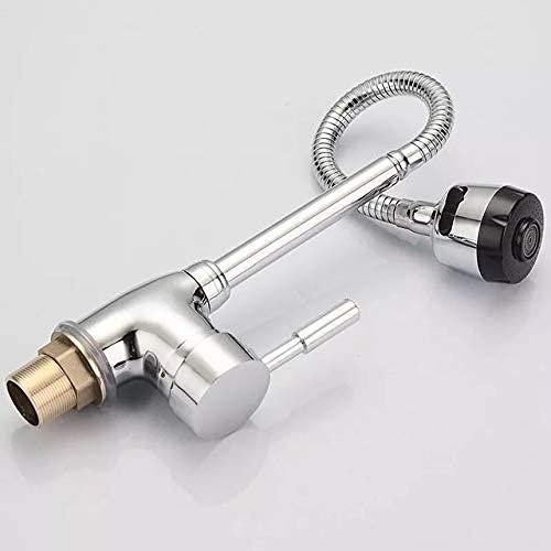 MFLASMF kitchen Taps Faucet Kitchen Faucet Solid Zinc AlloKitchen Mixer Cold and HoKitchen Tap Single Hole Water TaKitchen FauceKitchen Faucet,Silver (Color : Silver)