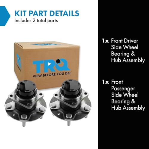Image of TRQ Front Left and Right Wheel Bearing and Hub Assembly Set 2 Piece Compatible with 2004-2008 Mazda RX-8 2009-2011 RX-8 Without Dynamic Stability Control DSC