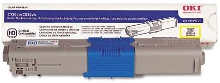 OKIDATA CORPORATION (SUPPLIES) 44469701 44469701 Toner, 3,000 Page-Yield, Yellow