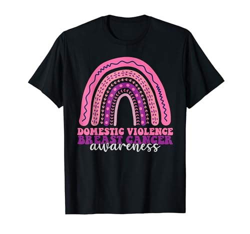 Domestic Violence Breast Cancer Awareness Month Rainbow Camiseta